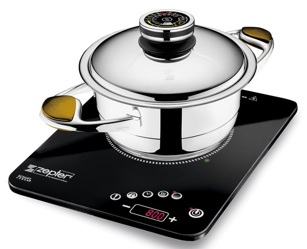 Вся посуда коллекции Masterpiece Cookware имеет Запатентованное термоаккумулирующее дно, которое подходит для приготовления на новой Радиоуправляемой Индукционной Плите